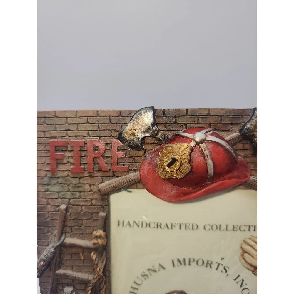Husna Imports Fire Dept 3D Resin Picture Frame 3.5x5 Firefighter Gift